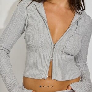 Garage Cable Knit Zip-Up Sweater